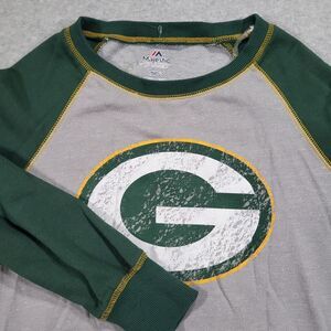 Green Bay Packers Womens Small Majestic Fan‎ Fashion Gray Green Sweatshirt